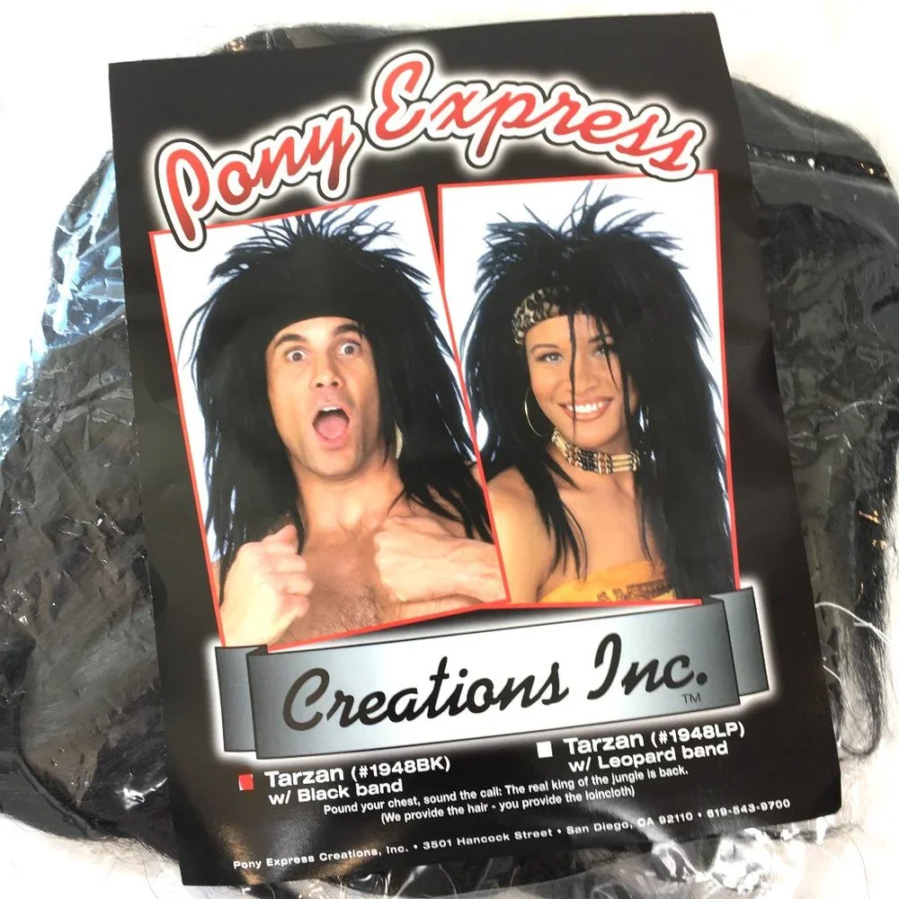 ROCKER Tarzan Wild Man Woman Wig NWT NOS
